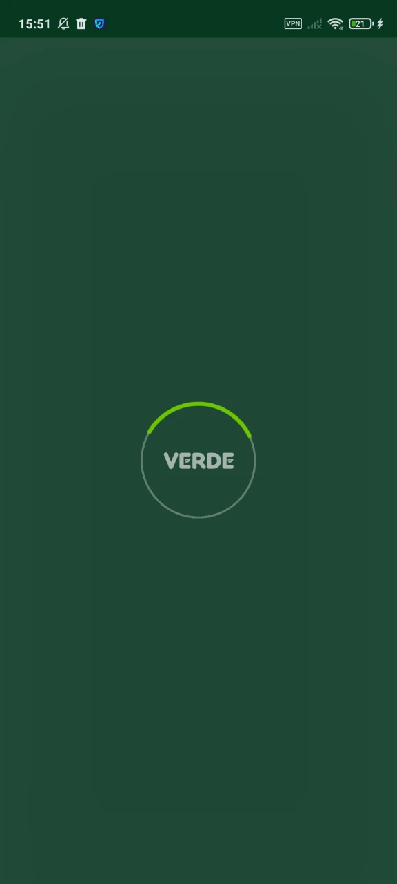 Schließen Sie die Installation der Verde-Anwendung auf Android ab.