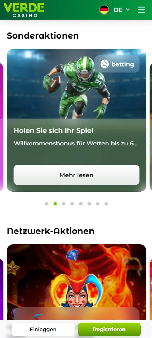 Entdecken Sie die Bonusangebote von Verde Casino.