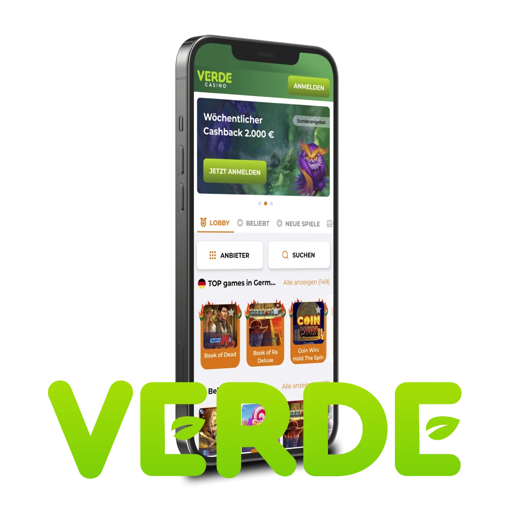 Wählen Sie für Wetten und Spiele die Verde-App.