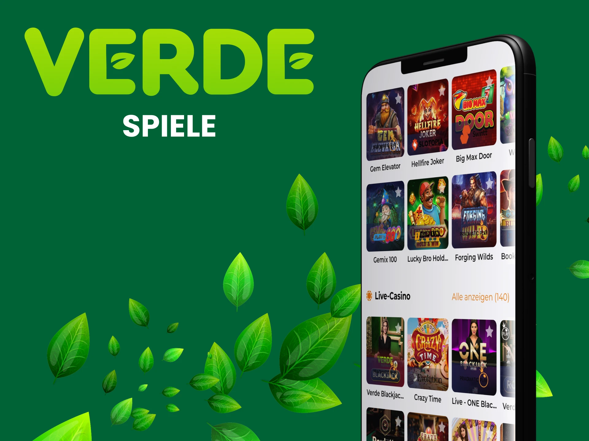 Spielen Sie im Casino mit der Verde-App.