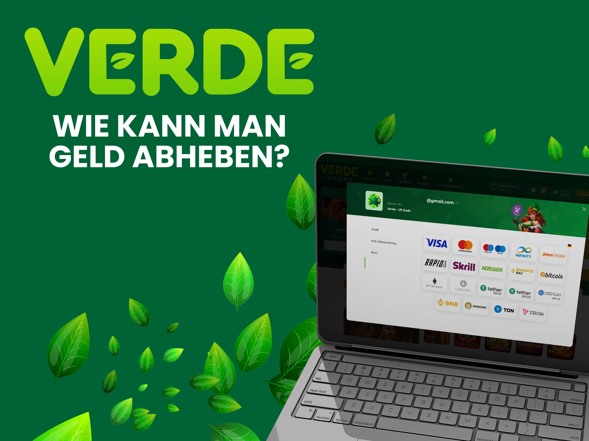 Wir verraten Ihnen, wie Sie auf der Verde-Website Geld abheben können.