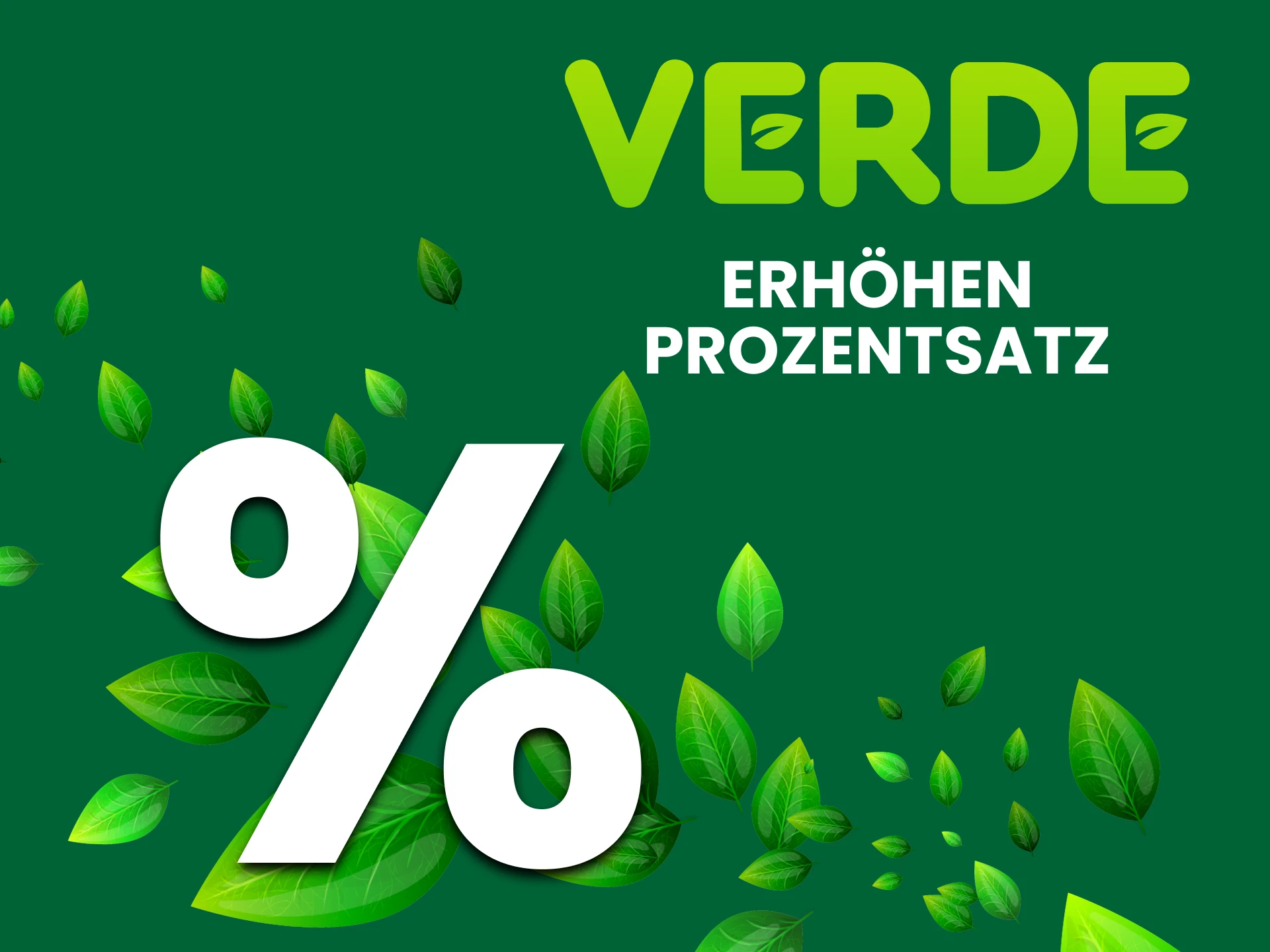 Wir informieren Sie über den Cashback-Prozentsatz, der Ihnen bei Verde zur Verfügung steht.