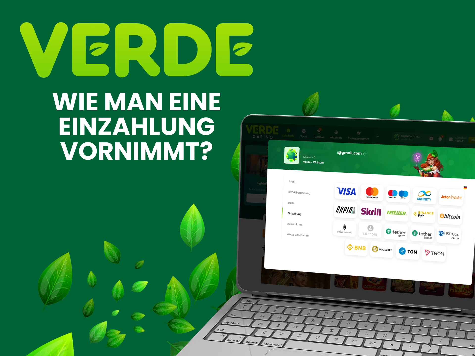 Wir zeigen Ihnen, wie Sie Ihr Guthaben bei Verde richtig auffüllen.