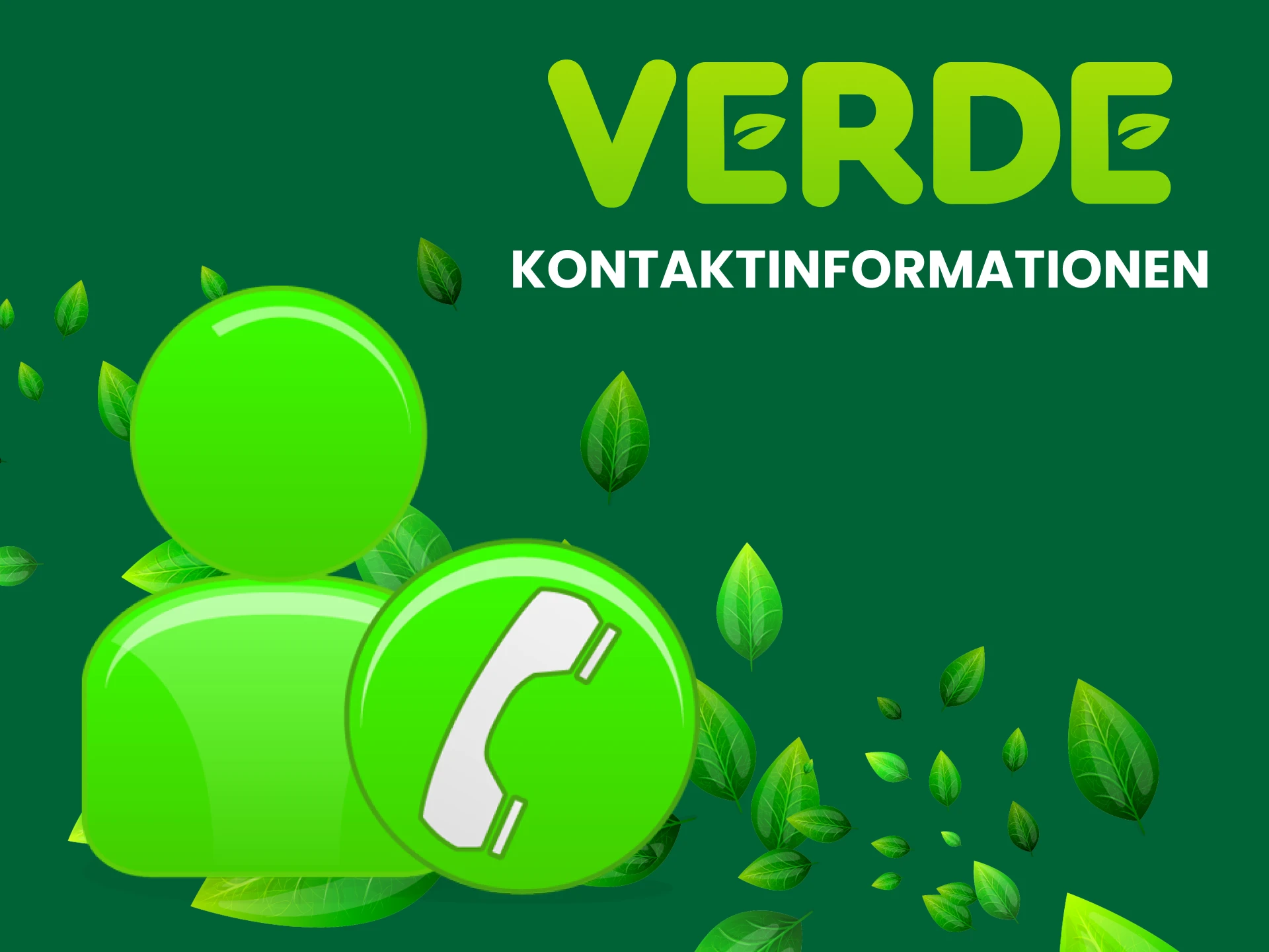 Schauen Sie sich die Kontaktinformationen auf der Verde-Website an.