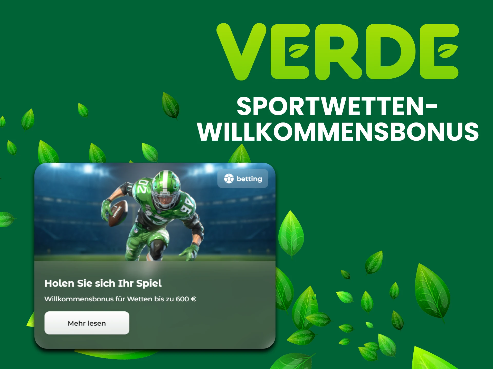 Verde bietet einen Willkommensbonus für Sportwetten.