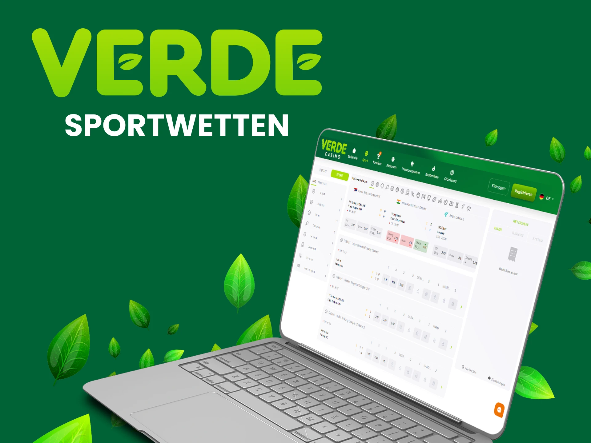 Besuchen Sie den Sportbereich der Verde-Website.